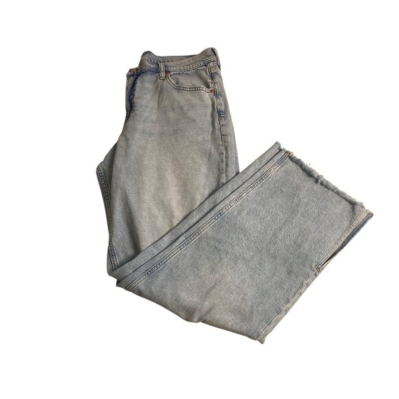 Gap Loose Jeans Women 31/12 Blue Mid Rise Ripped Light-Wash Denim Distressed Y2K - Picture 9 of 15